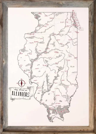 Framed Illinois Map
