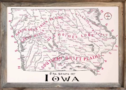 Framed Iowa Map