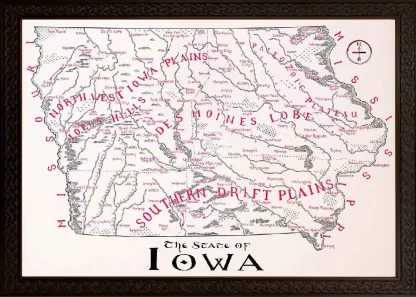 Framed Iowa Map - Image 4