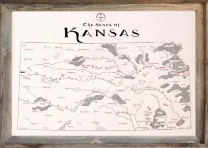 Framed Kansas Map