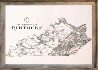 Framed Kentucky Map