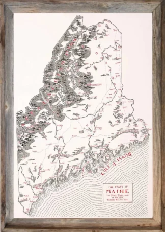 Framed Maine Map