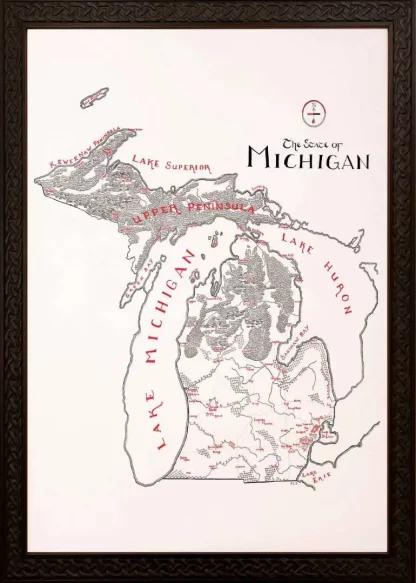 Framed Michigan Map - Image 4