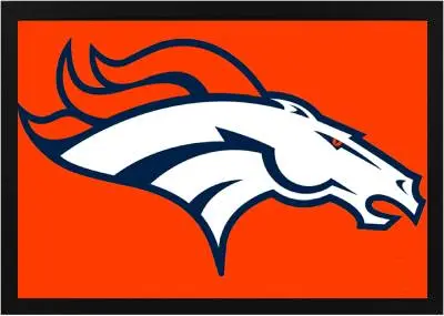 Framed Denver Broncos Flag 2 Framed Broncos Flag Black