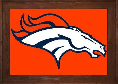 Framed Denver Broncos Flag 3 Framed Broncos Flag Dark