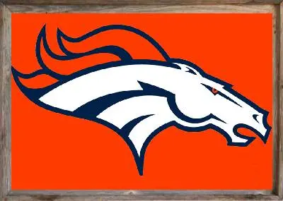 Framed Denver Broncos Flag 3x5