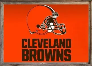 Framed Cleveland Browns Flag 3x5