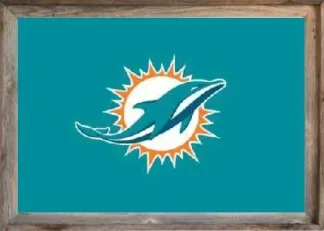 Framed Miami Dolphins Flag 3x5