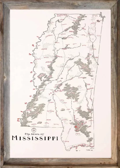 Framed Mississippi Map