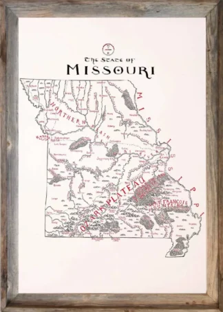 Framed Missouri Map