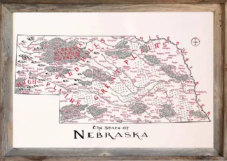 Framed Nebraska Map
