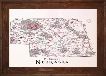Framed Nebraska Map - Image 3
