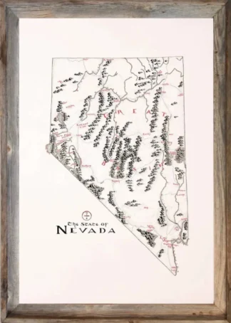 Framed Nevada Map