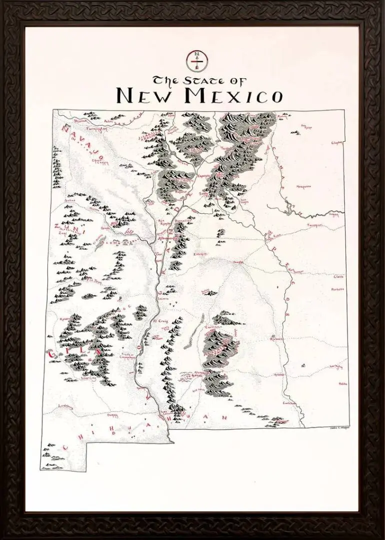 Framed New Mexico Map 4 Framed New Mexico Map - Image 4