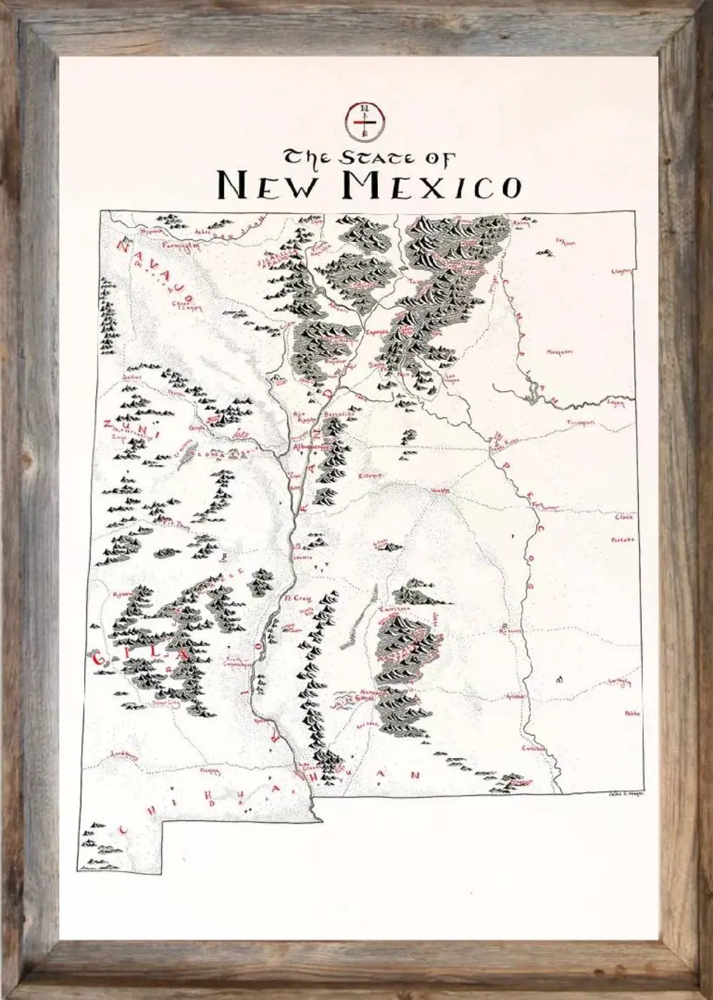 Framed New Mexico Map 1 Framed New Mexico Map