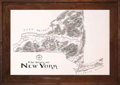 Framed New York Map Dark