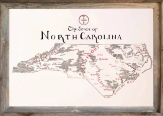 Framed North Carolina Map