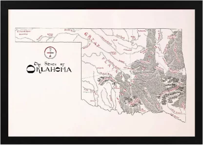Framed Oklahoma Map - Image 2