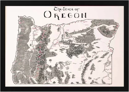 Framed Oregon Map - Image 2