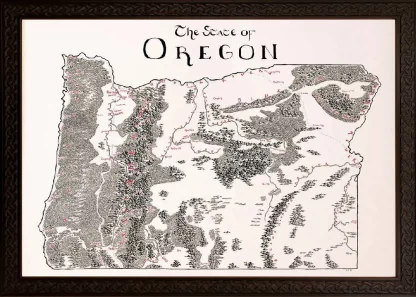 Framed Oregon Map - Image 4