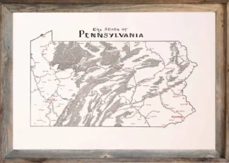 Framed Pennsylvania Map