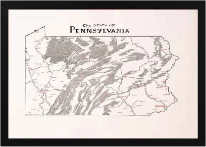 Framed Pennsylvania Map - Image 2