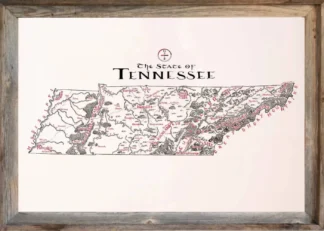 Framed Tennessee Map