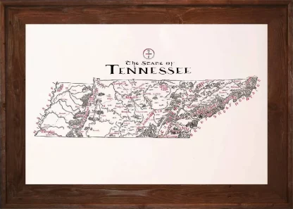 Framed Tennessee Map Dark