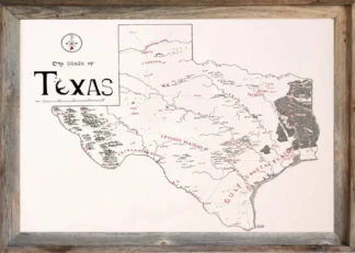 Framed Texas Map