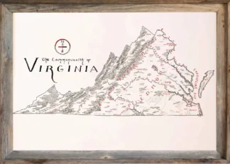 Framed Virginia Map