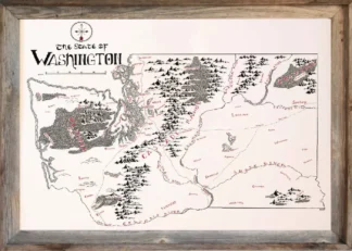 Framed Washington Map