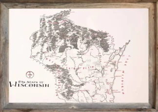 Framed Wisconsin Map