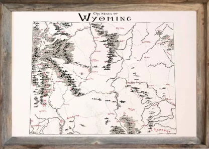 Framed Wyoming Map