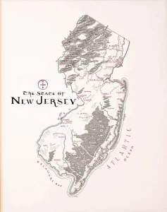 Framed New Jersey Map 5 New Jersey Map