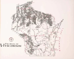 Framed Wisconsin Map 5 Wisconsin Map