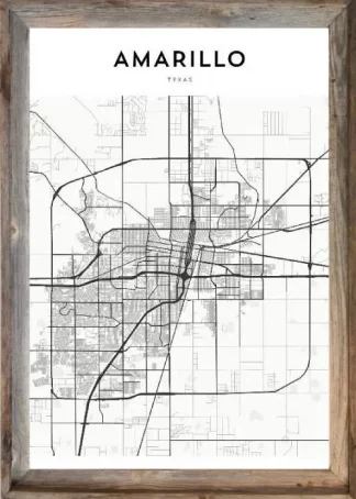 Framed Amarillo Map