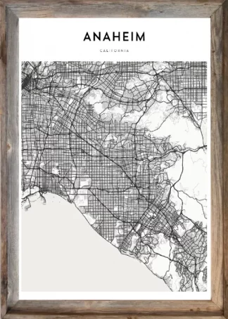 Framed Anaheim Map