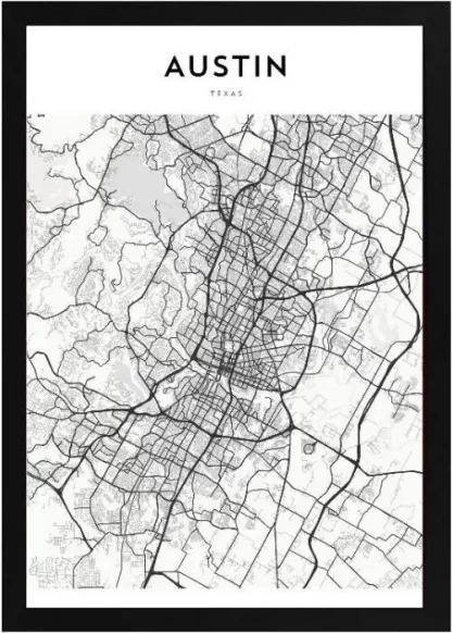Framed Austin Map - Image 2