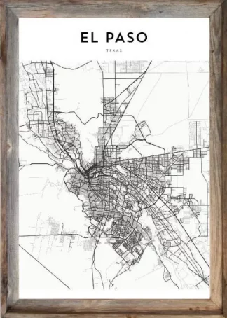 Framed El Paso Map