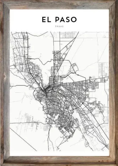 Framed El Paso Map