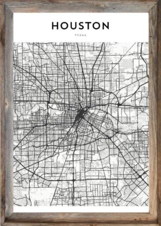 Framed Houston Map