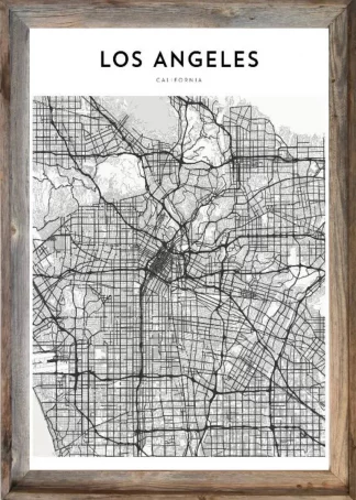 Framed Los Angeles Map