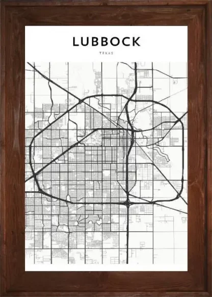 Framed Lubbock Map - Image 3