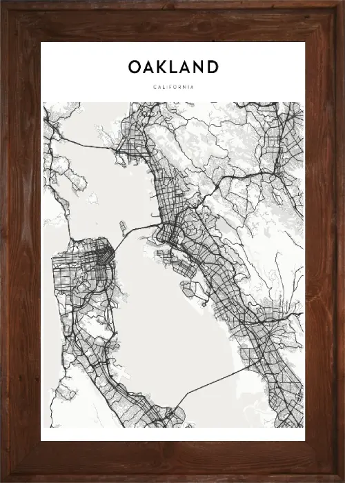 Framed Oakland Map 3 Framed Oakland Map Dark