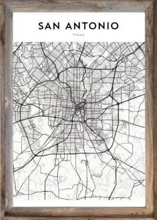 Framed San Antonio Map
