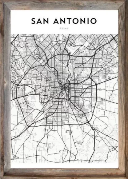 Framed San Antonio Map