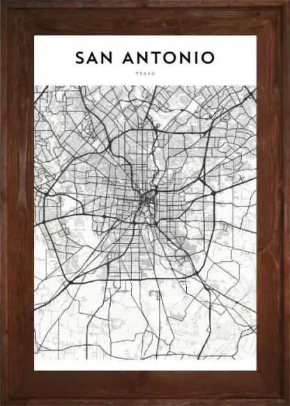 Framed San Antonio Map - Image 3