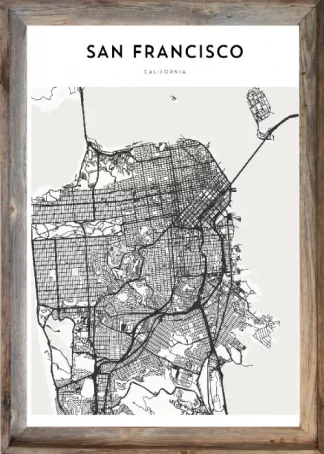 Framed San Francisco Map
