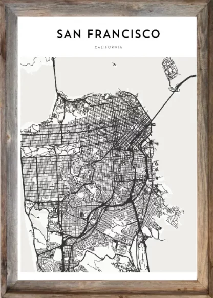 Framed San Francisco Map