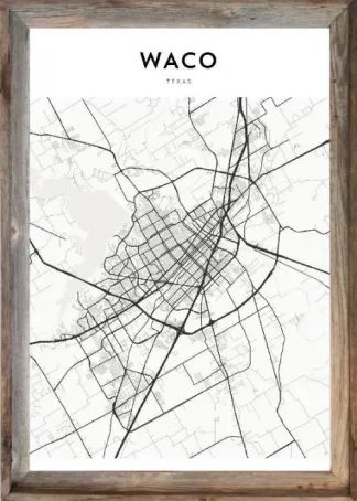 Framed Waco Map